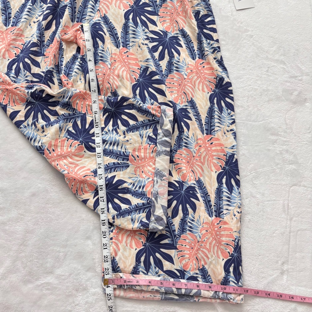 MUK LUKS Long Sleeve Wide Leg Tropical Print Utility Jumpsuit--NWT--2X - Picture 16 of 16